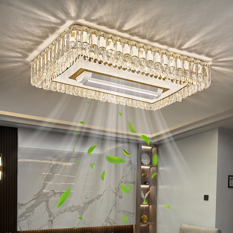 

Luxury Crystal Ceiling Fan Light Modern Living Room Bedroom Led Pendant Lamp Intelligent Dining Room Study Ceiling Lamp Lighting