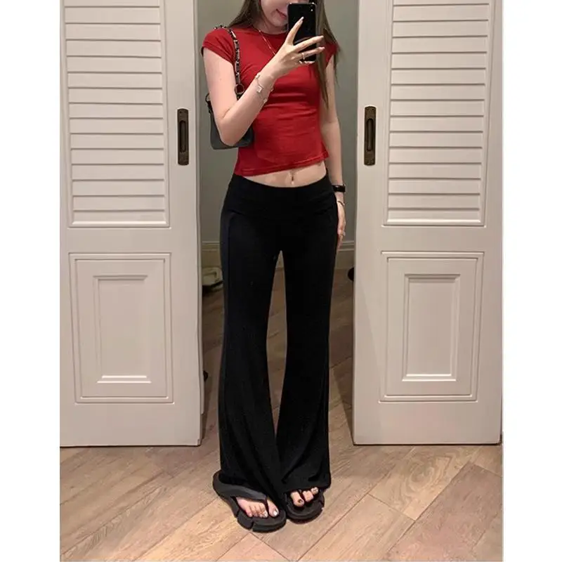 High Waist Wide Leg Pants Women's Spring Summer New Style Two-Way Wear Floor-Length Pants Drapey Slimming Casual Sports Strai...