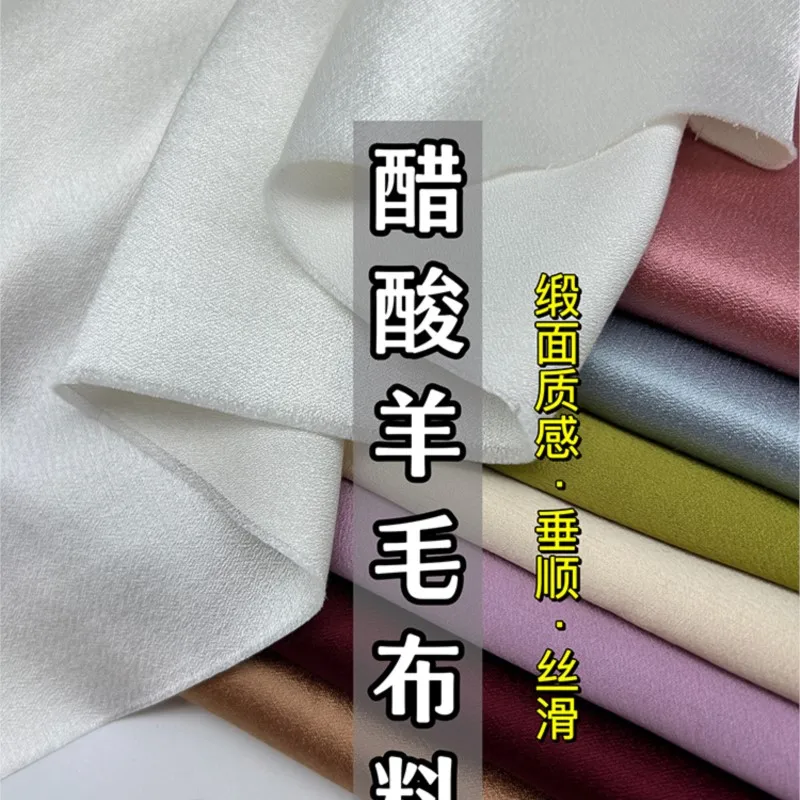 Spring/summer acetate wool fabric satin senior cheongsam dress suit silk clothing