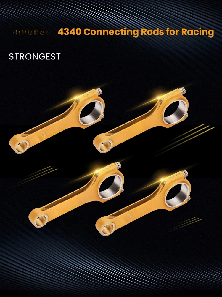 لـ maXpeedingrods H Beam Titanizing 4340 قضبان توصيل Conrod لأوبل كاليبرا سبيدستر فوكسهول 2.0L C20 20SEH X20 رائجة البيع