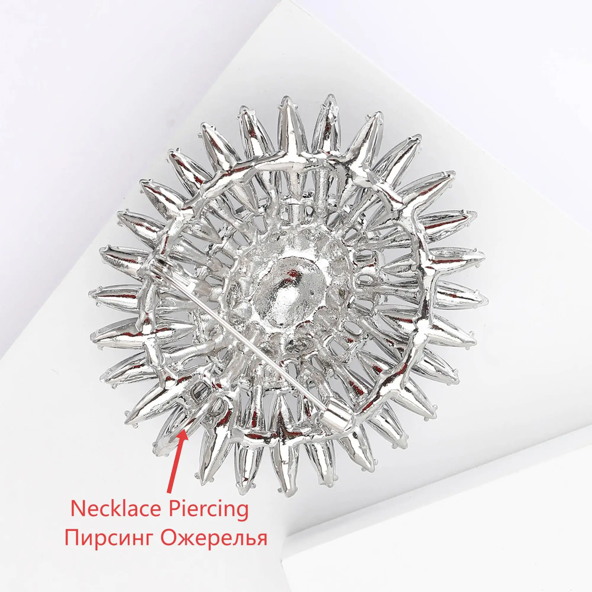 دبابيس عباد الشمس الزجاجية الفاخرة للنساء للجنسين دبابيس نبات حجر الراين قلادة هدايا الحفلات والمناسبات وإكسسوارات الملابس #3