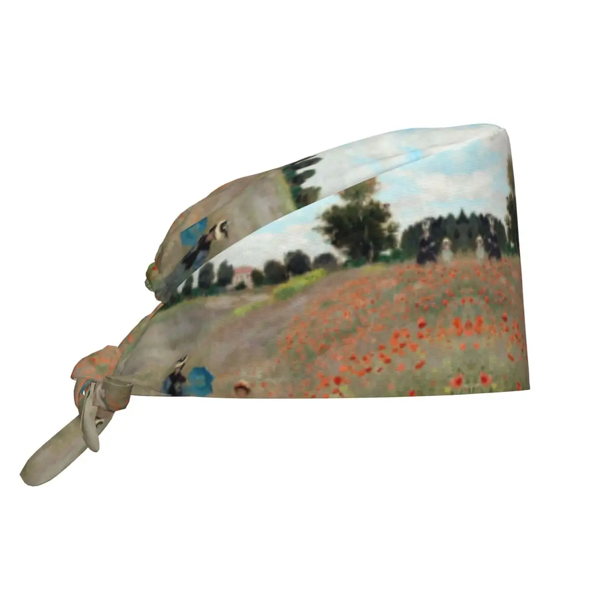 French Impressionist Art Breathable Scrub Hat Surgical Scrub Caps Nurse Cap Claude Monet Painting Work Scrubs Hat for Pharmacy
