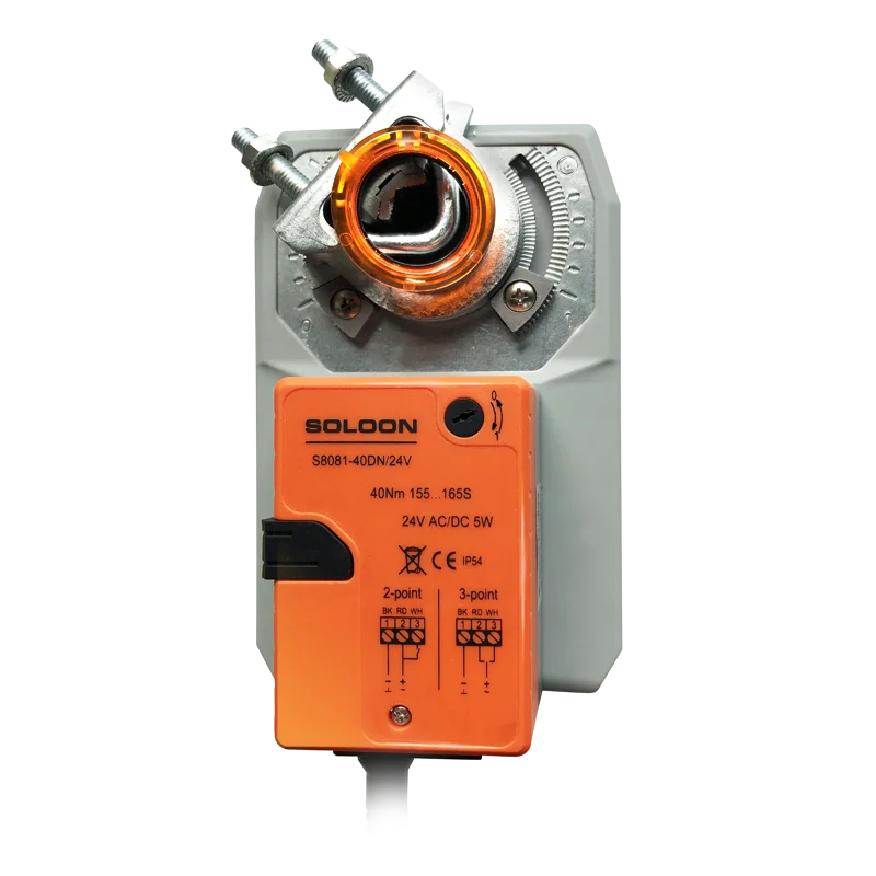 SOLOON 40NM 24V Energy Saving Hospital Use Damper Actuator with 0-10V Control CE Certified 2-Year Warranty