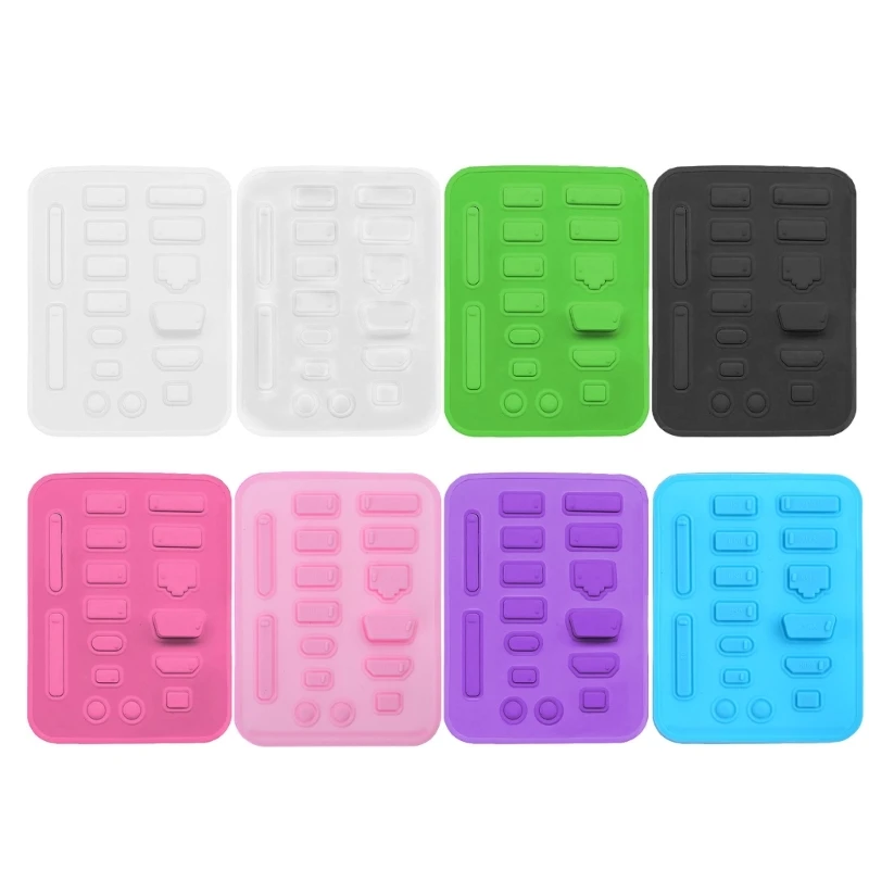 16 Pcs Anti Dust Plug Silicone Cap Computer Port Cover PC Interface Stopper Socket Protecor Kit