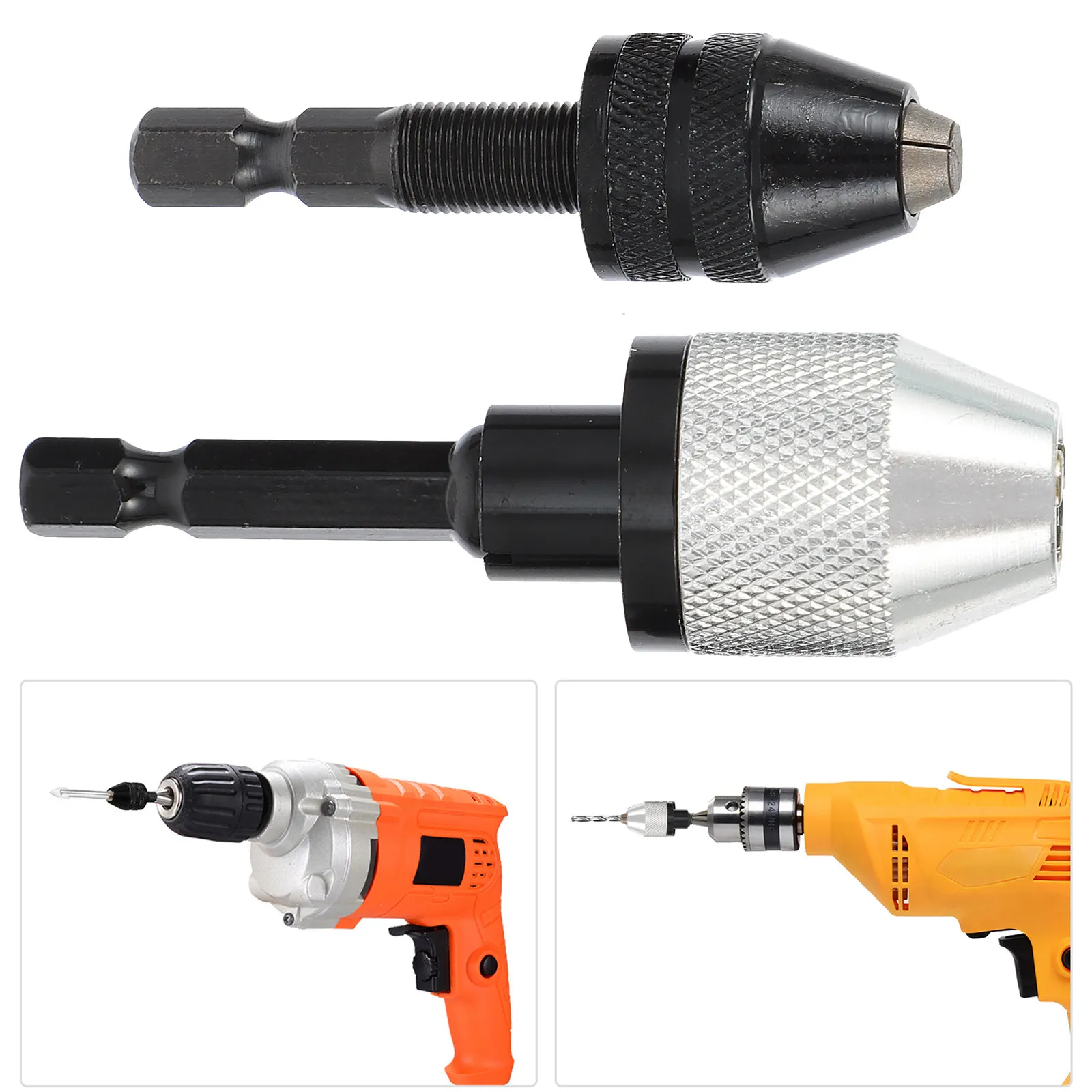 

2Pcs Drill Chuck Adapter Hex Shaft Fast Change Conversion Chuck for Impact Drill Easy Install Bit