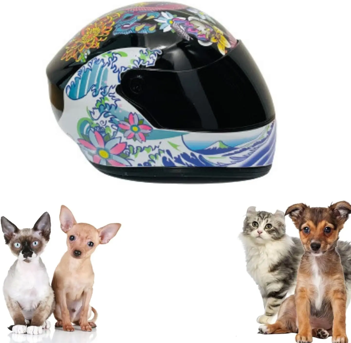 Cat Motorcycle Helmet Full Face Model 1/2 Proportion Mini Outdoor Riding Helmet Hat Cool Cat Accessories