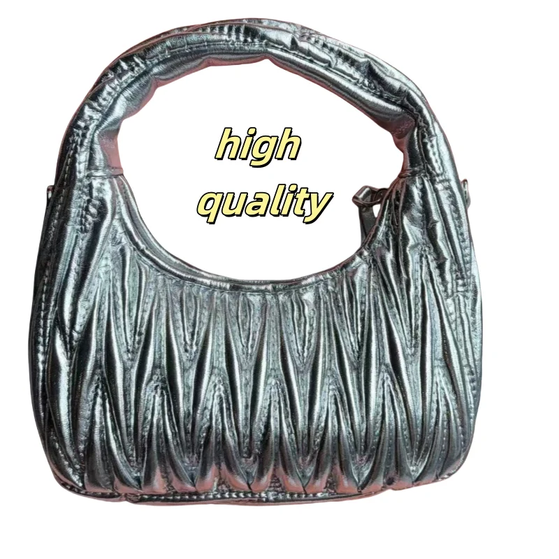 

High-quality ladies handbag 2025 new summer pleated wrist crescent bag designer luxury bag underarm bowling Women's bags