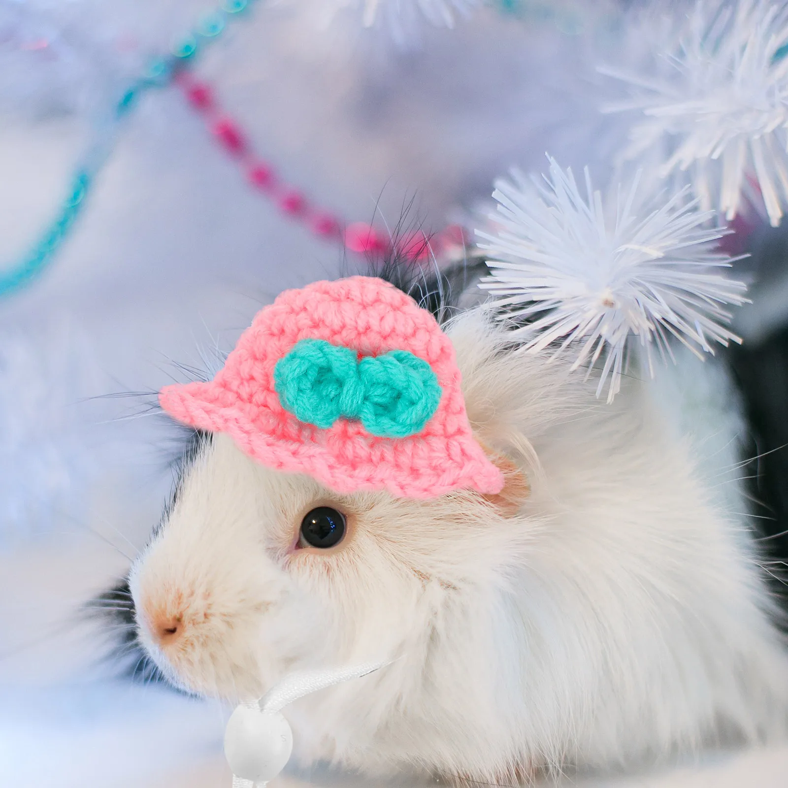 

Pet Hat Lightweight Comfortable Mini Knitted Hats for Hamster Chinchilla Photo Prop Small Animal Costume Pet Supply