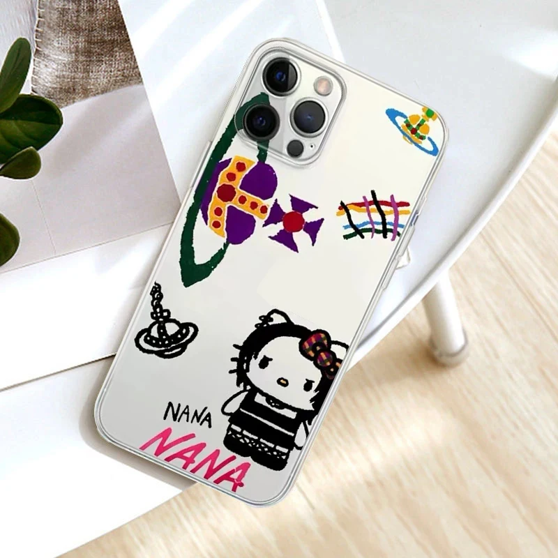 Cartoon Graffiti Hello Kitty Silicone Phone Cases For iPhone 15 14 13 PRO MAX 11 12 13 PRO X XS XR 7 8 Plus Y2k Soft Phone Case