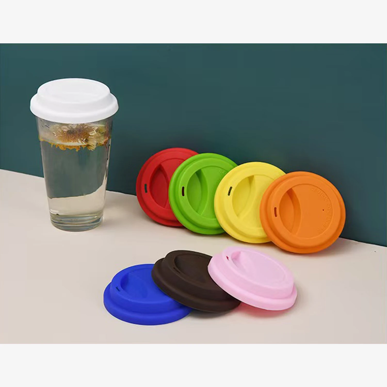 Silicone Sealing Cup Lid,Dustproof Reusable Leakproof Mug Topper,Heat Resistant Cover Suitable for Glass Cups,Porcelain Tea Cups