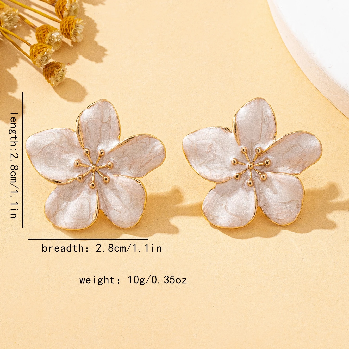 Women's Three-Dimensional Flower Design Enamel Earrings