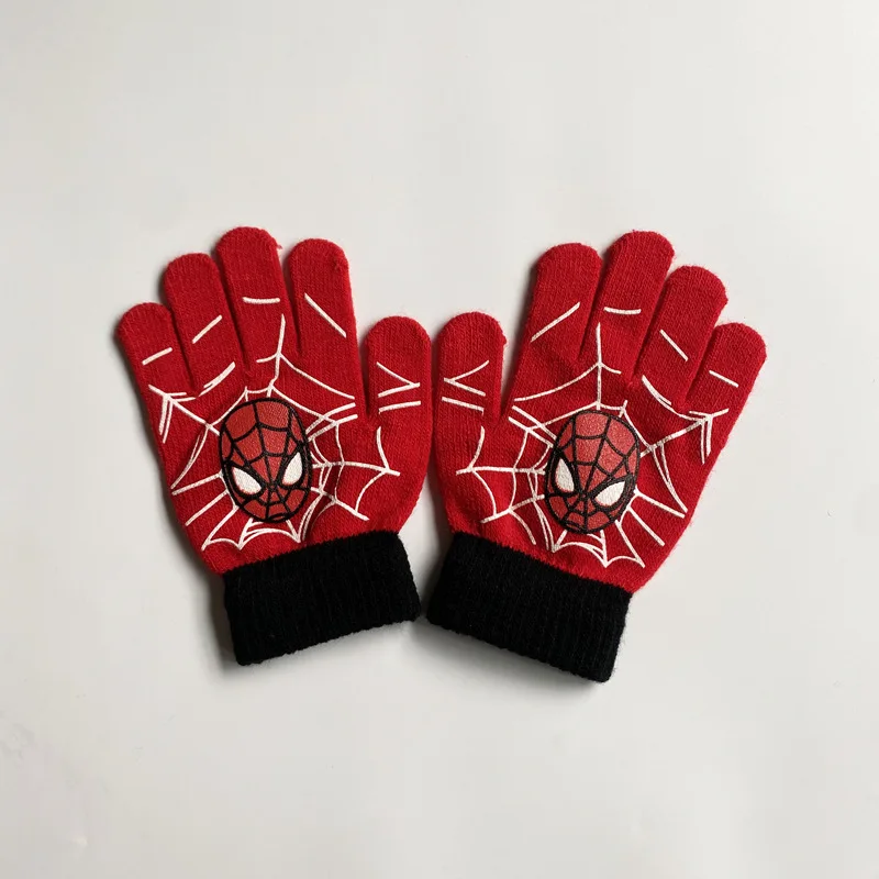 Spiderman Kids Warm Gloves Cartoon Printing Gloves Fashion Boys Girls Winter Mittens Christmas Gifts 5-10Y