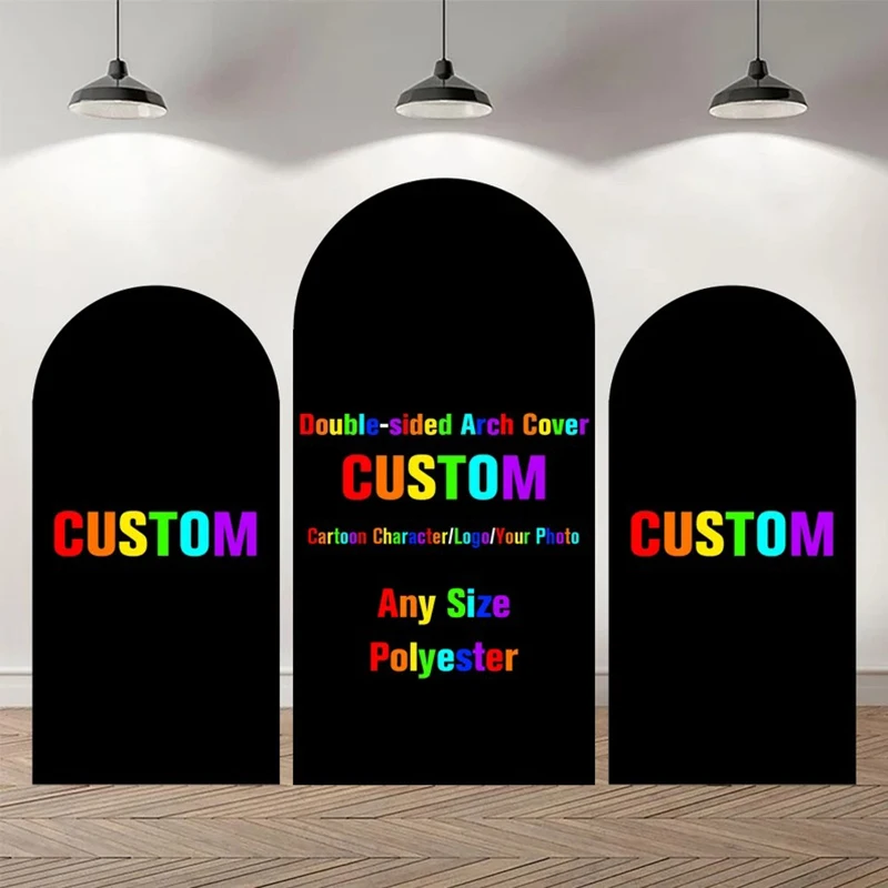 

Custom Picture Color Text Arch Backdrop Photography Studio Birthday Wedding Banner Background Cover Decorations