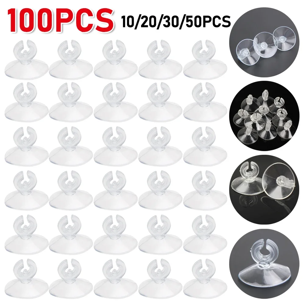 10-100pcs Aquarium Suction Cup Air Tube Holder Sucker for Fish Tank Pump Oxygen Air Tube Fixing Clip 4/6mm Accessories