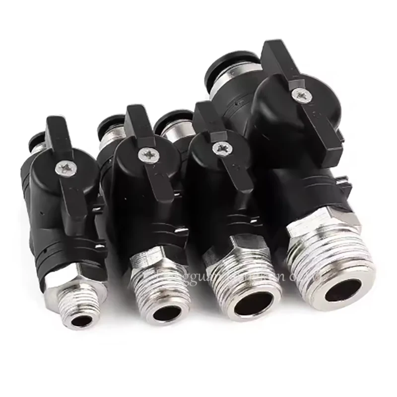 1-50 pces bec 4mm 6mm 8mm 10mm 12mm pneumático push in conector de junta rápida válvula de mão para virar interruptor manual limitação de corrente de bola