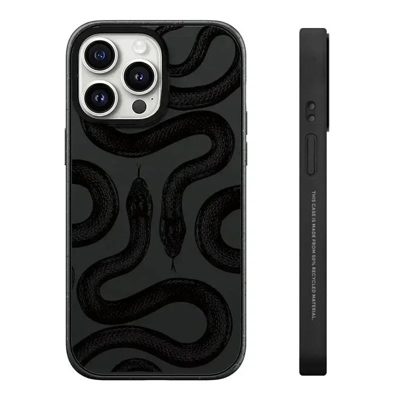 

Black Frosted Snake iPhone 13 14 15 Pro Max Case - Protective iPhone Case