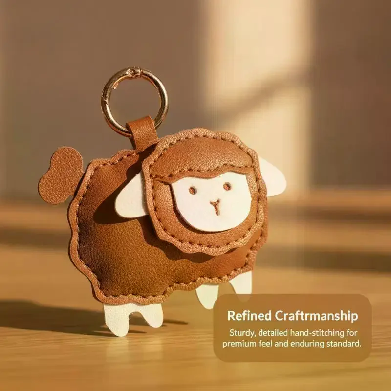 1Pcs Cute Cartoon Sheep Backpack Pendant PU Leather Versatile Luggage Pendant Backpack Hanging Decoration Backpack Accessories