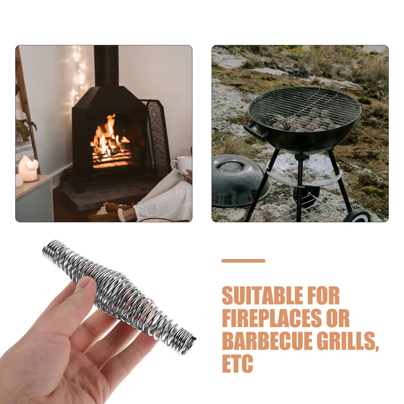 

5Pcs Heat Resistant Stainless Steel Spring Handles Heavy Duty Wood Stove Door Handle Replacements Grill Barbecue Pit Smoker