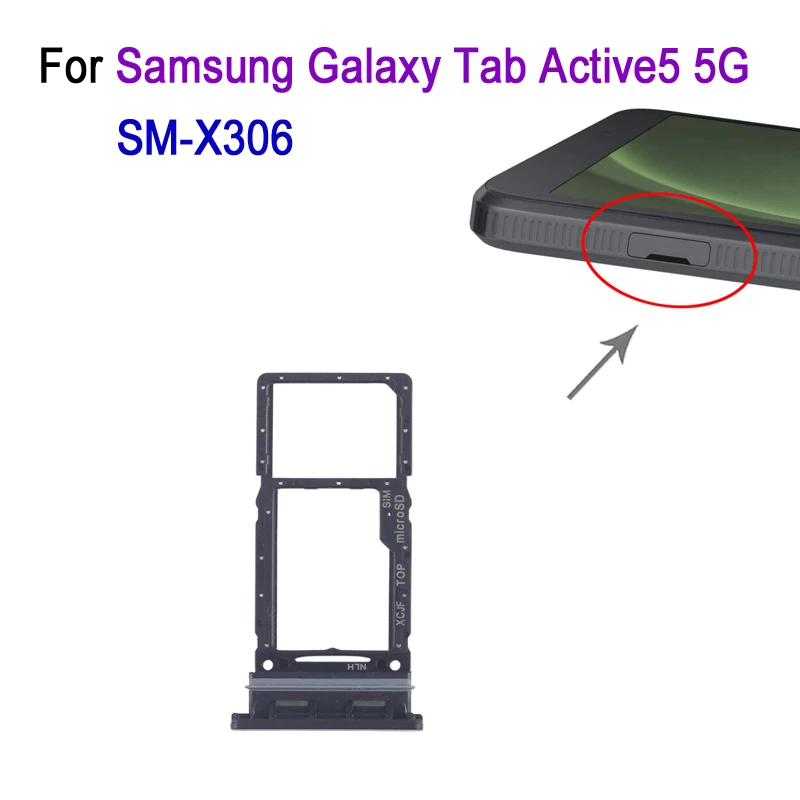 

Active5 SIM Card Tray For Samsung Galaxy Tab Active 5 5G SM-X306, SIM+Micro SD Card Tray Replacement Part