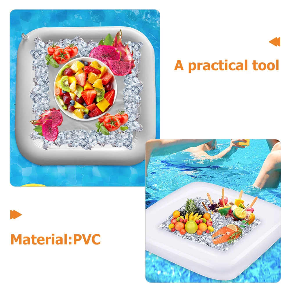 

Inflatable Ice Serving Bar Buffet Cooler Floating Tray Pool Party Food Drink Holder Salad Bar Inflatable Ice Serving Bars