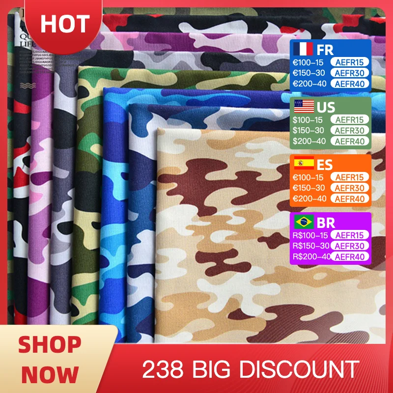 

Pure cotton camouflage manual SewingDIYclothing Short sleeve Background cloth tablecloth Digital printing cotton spinning fabric