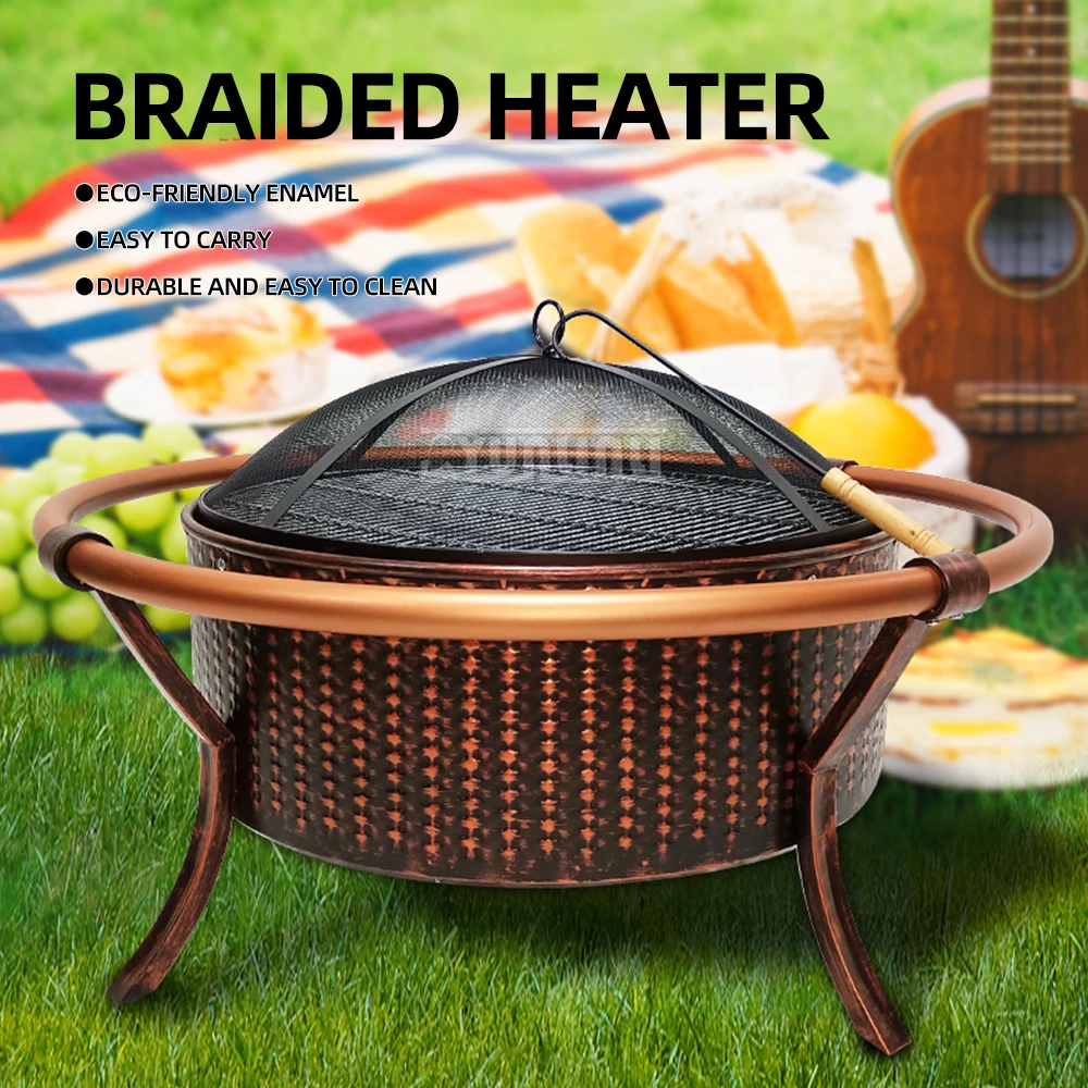 

Circular Courtyard Grill Basin Indoor Barbecue Grill Home Woven Barbecue Grill