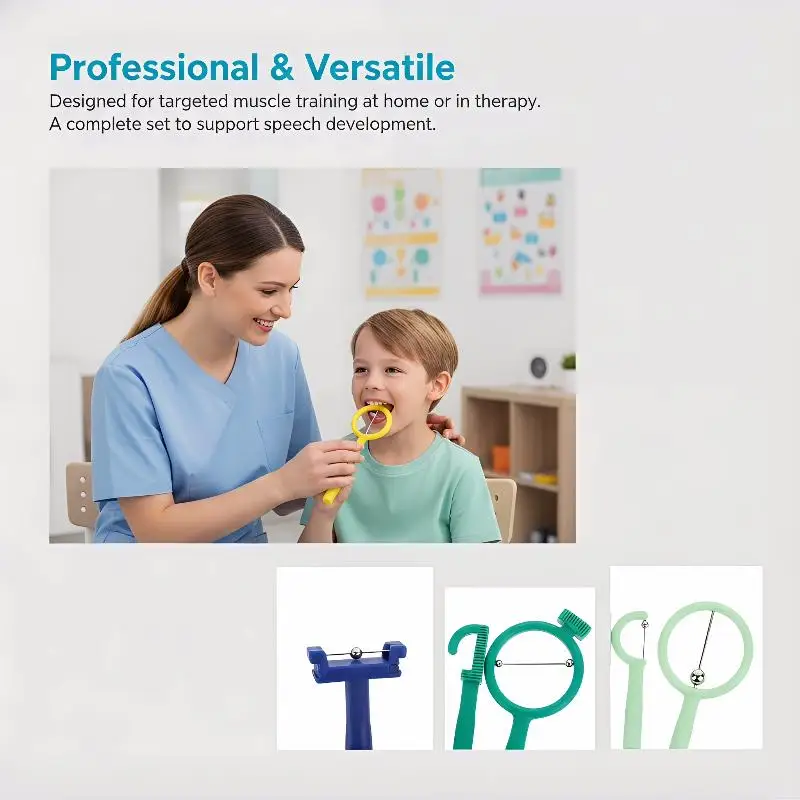 4 Pcs Kids Speech Therapy Tools Tongue Tip Trainers Set for Oral Muscle Strengthening at Home Practice