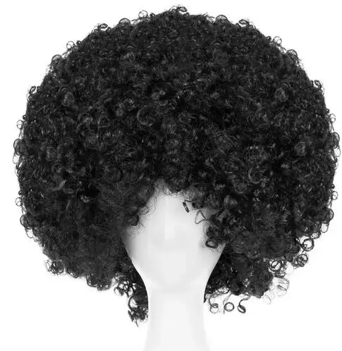 Unisex Short Fluffy Afro Synthetic Wig Funny Wigs for Halloween Holiday Party Clown Costume Wig