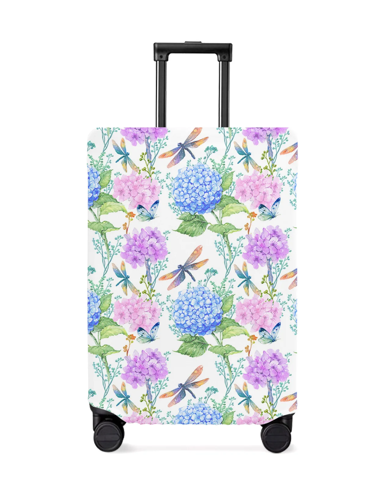 

Flowers Hydrangeas Watercolor Plants Luggage Cover Stretch Baggage Protector Dust Cover for 18-32 Inch Travel Suitcase Case