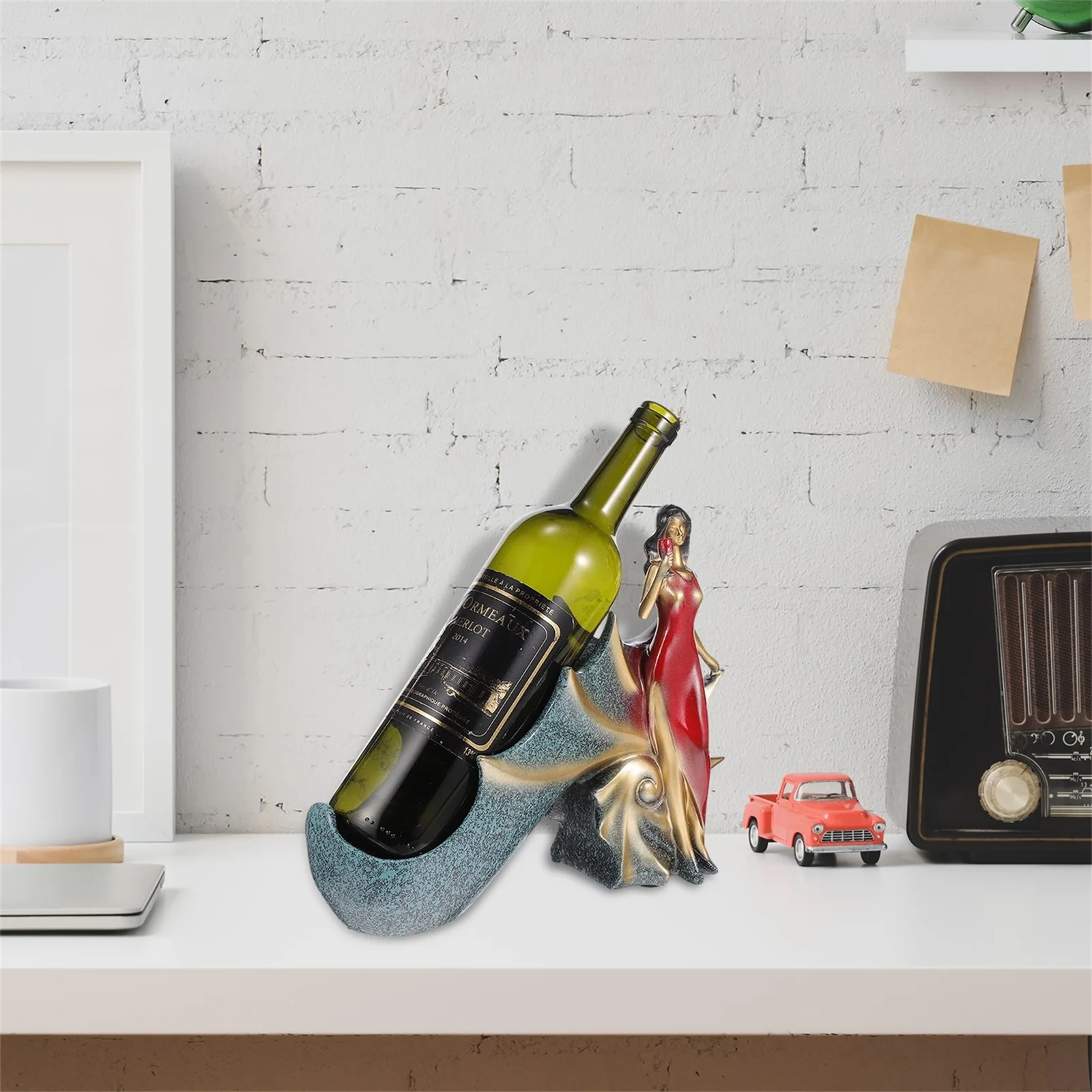 Display Stand Wine Rack Decoration Rustic Holder Countertop Resin Decorative Bottle Shelf - Image 4