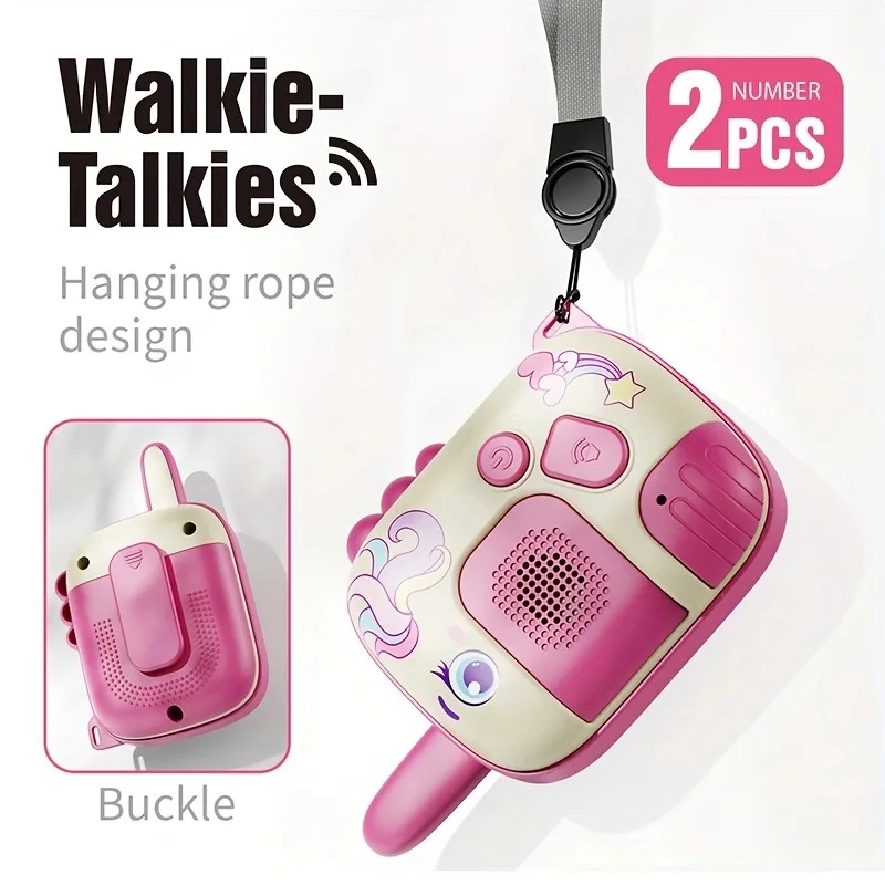 Cartoon Unicorn Wireless Walkie-talkie 300m Remote Dialogue Signal Stable And Clear Outdoor Communication Educational Kids Toys