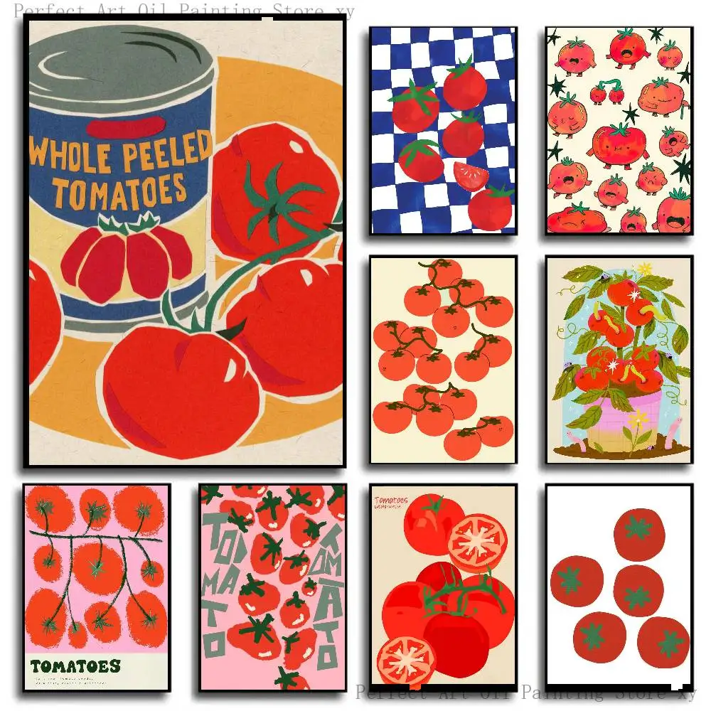 Tomatoes Posters Living Room Bar Cafe Quality Canvas Vintage Style Comics Painting Art Home Wall Decor Picture
