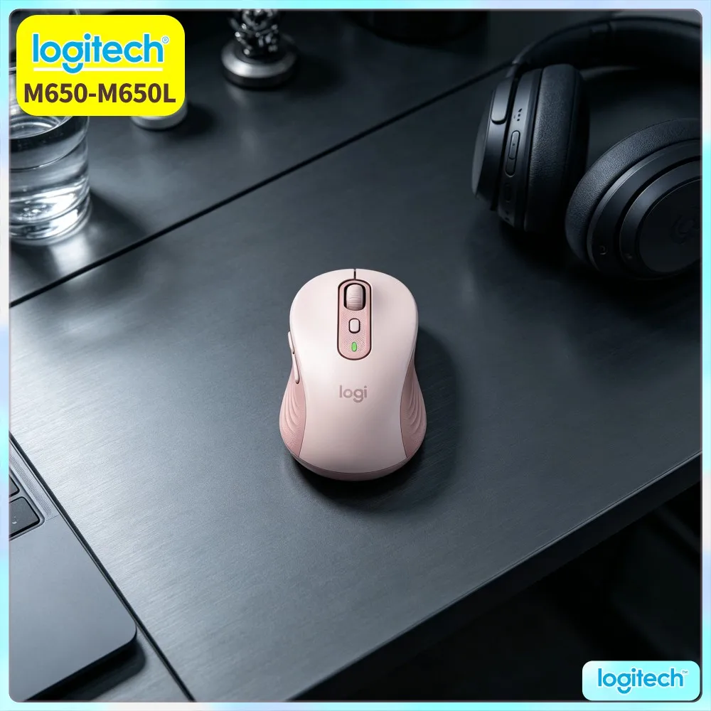 Logitech M650/M650L Ergonomic Wireless Mouse Multi Device Pairing Smart Adaptive Scroll Comfort Contour Office Worker