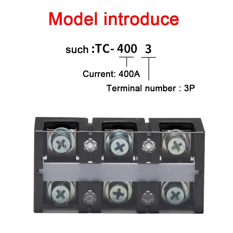 TC-60A 100 150 200 300 600A Клеммная колодка, 400 В, пластина для соединения, фиксированная Клемма, покрытая винтовой барьерной лентой 2P 3P 4P