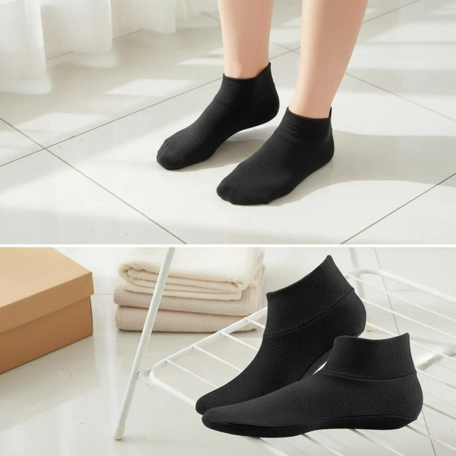 Cotton Flannel Silicone Foot Pack Intensive Moisturizing Castor Oil Wrap Anti Slip Cushion for Bed and Spa