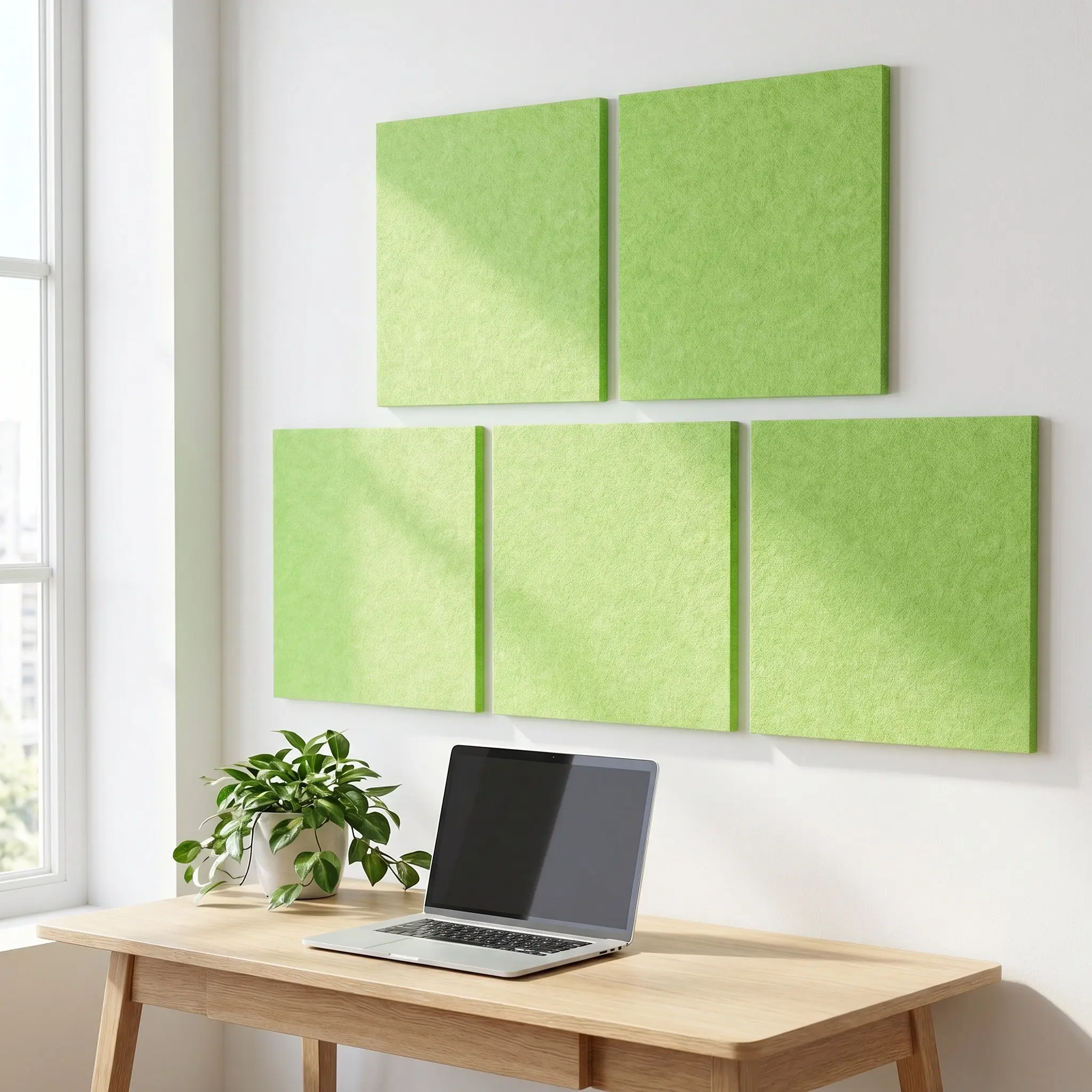 5Pcs Acoustic Felt Panels Self-Adhesive Soundproof Board for Ktv Music Room Dance Studio Office Wall Decoration