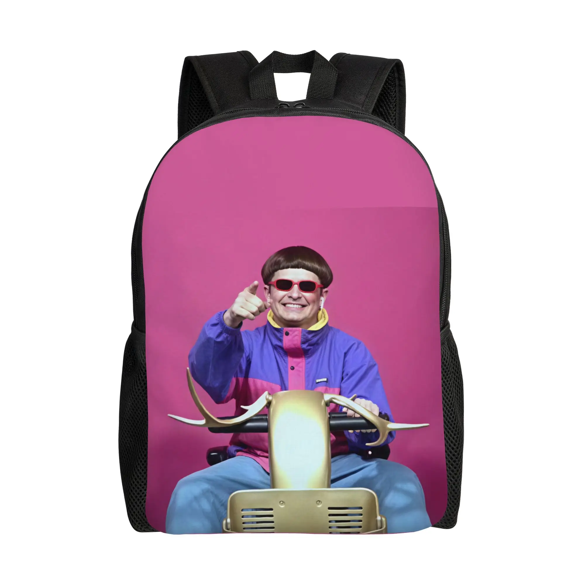 Oliver Tree Golden Scooter Pointing Backpack  Aesthetic Backpacks Youth Trekking Print High School Bags Colorful Rucksack