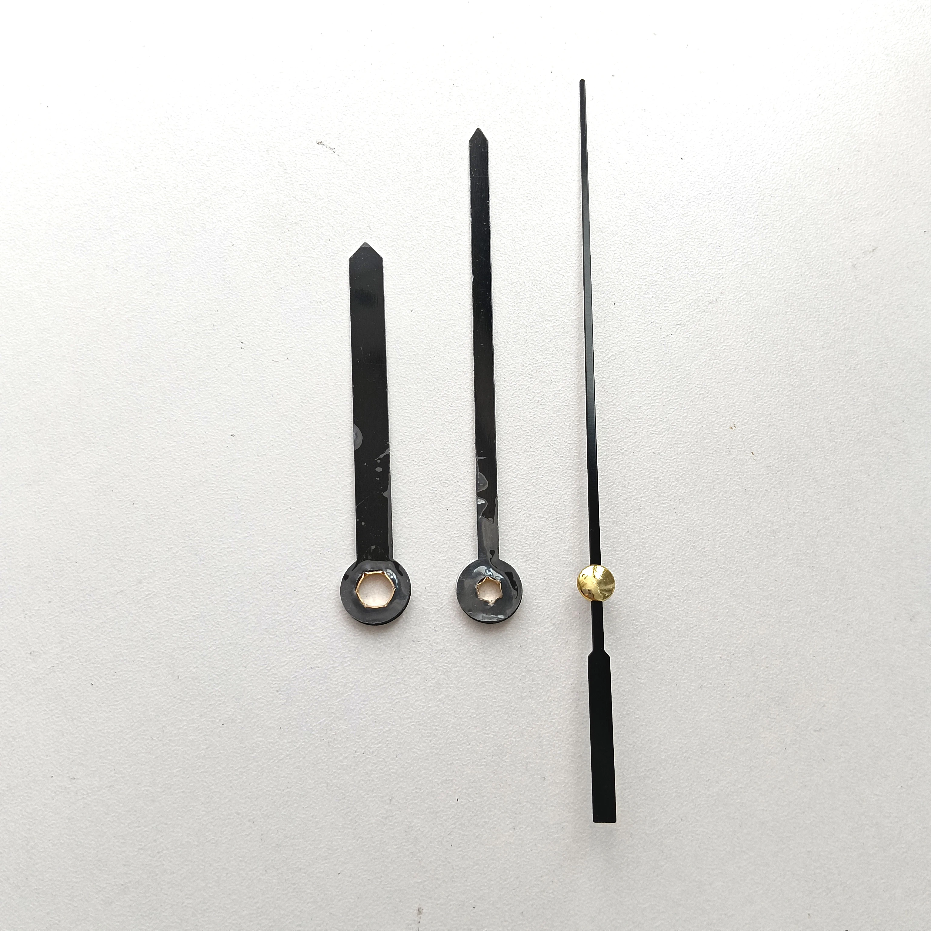 Metal Clock Hands Set Hour Minute Second Hands Black Aluminum Clock Pointers DIY Wall Clock Replacement Repair Accessories