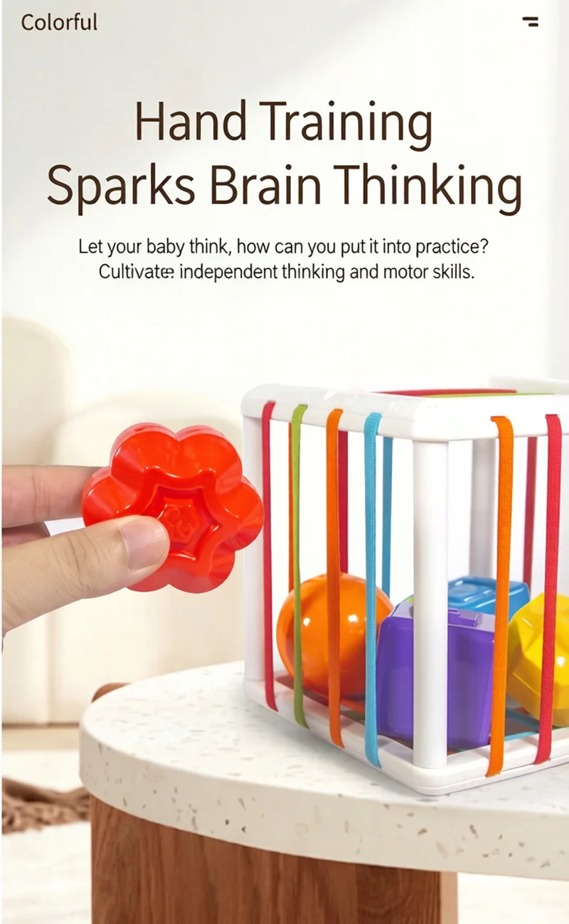 Toddler Shape Sorter Toy - Interactive Sorting Cube for Kids Ages 1-3, Builds Hand-Eye Coordination & Problem Solving Skills