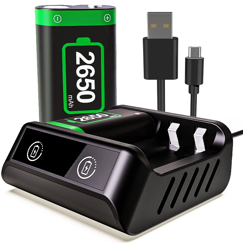 

2 аккумулятора по 2650 мАч для контроллера Xbox с зарядной станцией для Xbox One/Xbox Series X | Аксессуары для Xbox: S/Xbox One S, Xbox One Elite