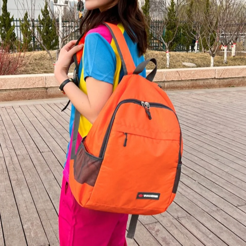 Large Capacity Outdoor Leisure Backpack Waterproof Zipper Sports Backpack Polyester Lightweight Student School Bag Women Men