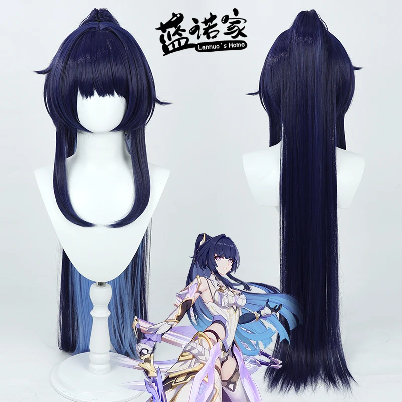Anime Herrscher of Origin Raiden Mei Cosplay Wig Halloween Carnival Party Props Synthetic Hair Heat Resistant Fiber + Wig Cap