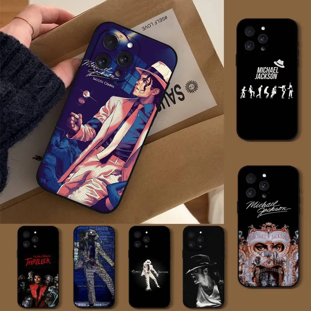Singer Michael Jackson Phone Case For IPhone 1716 15 14 13 Pro Max 11 12 Mini X Xs XR Black Silicone Cover