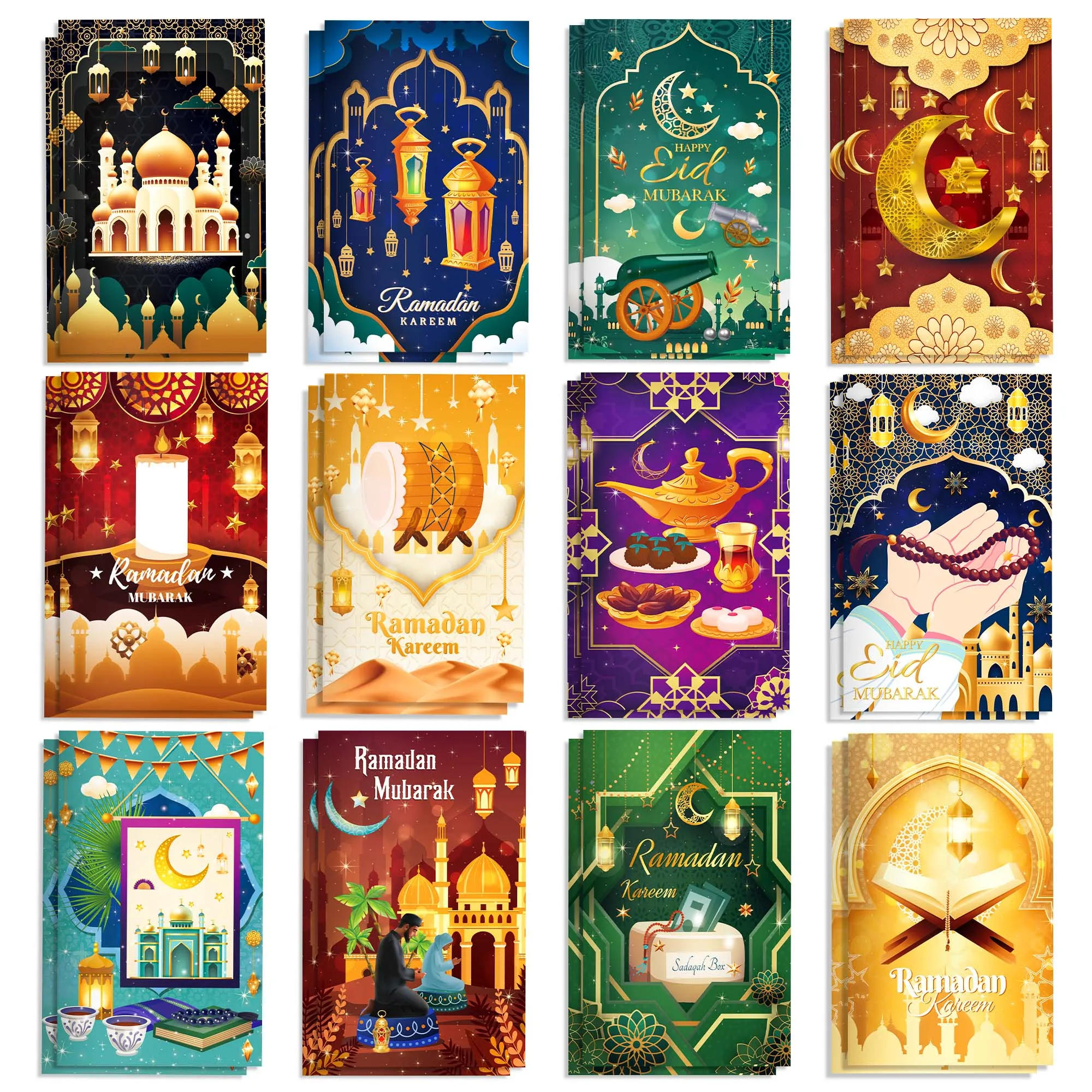 12/24/36 Stück Ramadan Eid Mubarak Mini-Taschennotizbücher, Linierte Notizbücher, Schüler-Tagebücher, Kleine Notizblöcke, Kindergeschenke