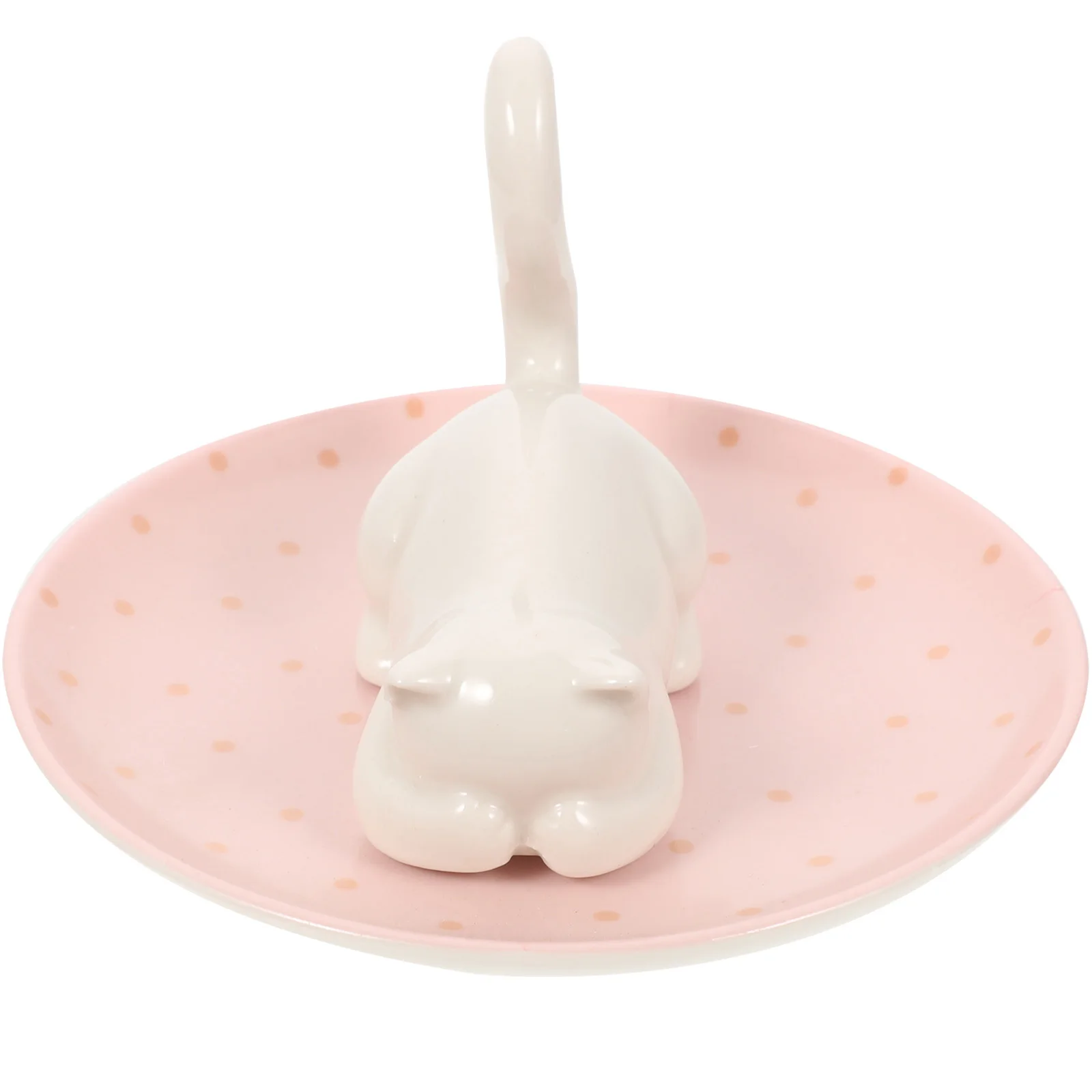 

Minimalist Jewelry Tray Plate Display Holder Ceramic Dish Organizer Dog Pattern Earring Storage