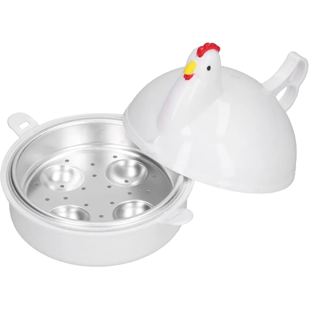 Chicken Shaped Microwave Egg Cooker, Can Cook 4 Eggs, Hard Plastic Shell, Aluminum Alloy Material, Can Cook Eggs Soft or Firm. image 5