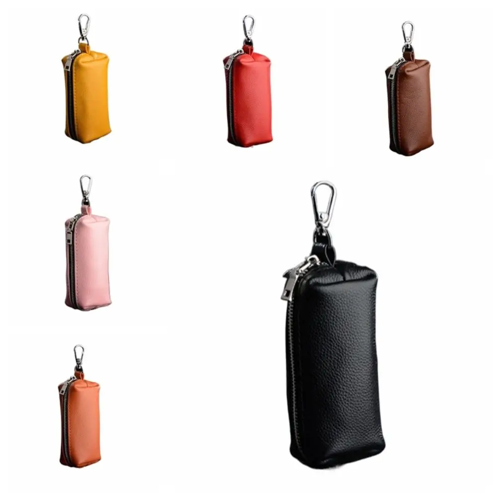 New Genuine Leather Key Bag Solid Color Mini KeyChain Small Multifunction Keys Pouch