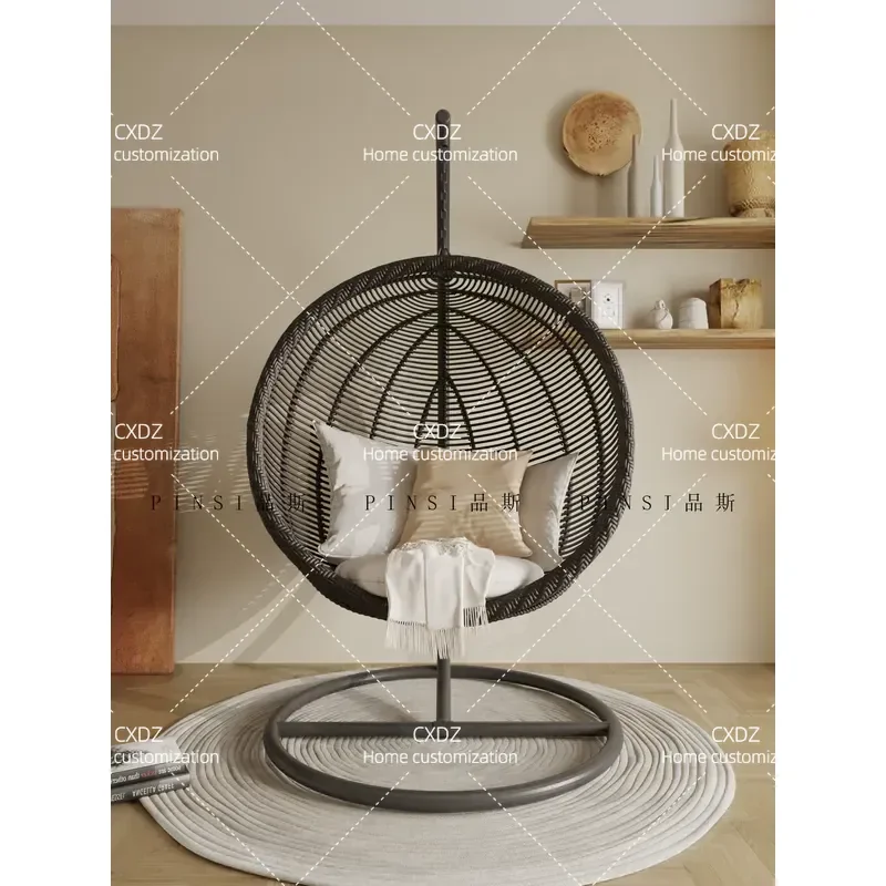 Balcony Indoor Hanging Chair Leisure Rattan Basket Household Cradle Outdoor Garden Swinging Seat