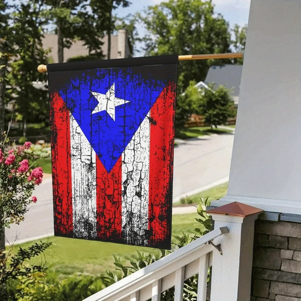 Vintage Puerto Rican Flag Garden Flag 12X18 inches, Home Decor Welcome Banner, Holiday Decor