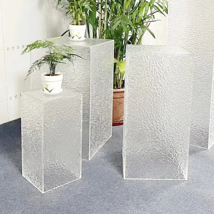 vw-White Rectangle Acrylic Portable Friendly Display Rack Garment Displays Pedestal Food Stand Table Birthday Wedding Parties~